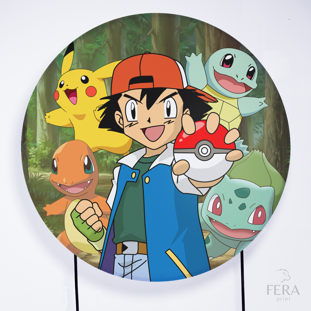 Painel Redondo e Capas Tecido Sublimado Pokémon FKPC-489 - Felicitá